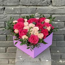 Цветочная композиция из Розы в коробке в Татищево