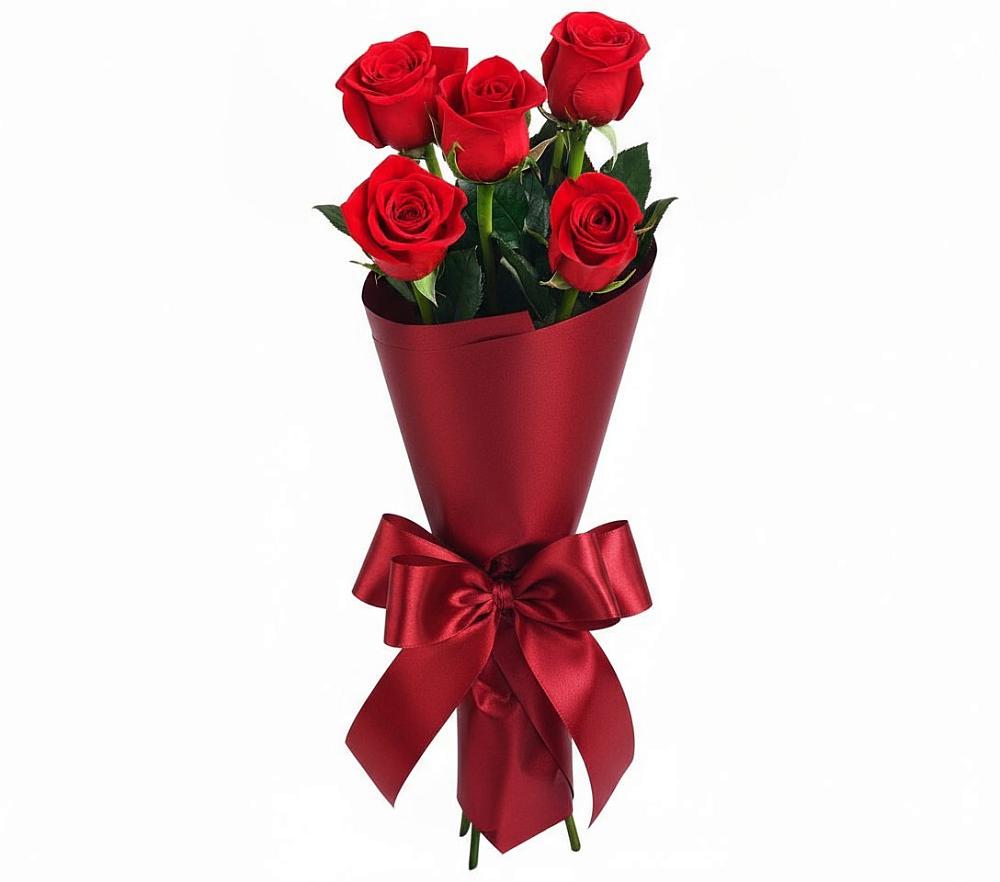 Букет 5 Красных роз Эдлесс Лав в Татищево