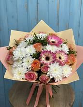 Букет цветов из:  Розы, Герберы и Хризантемы в Татищево