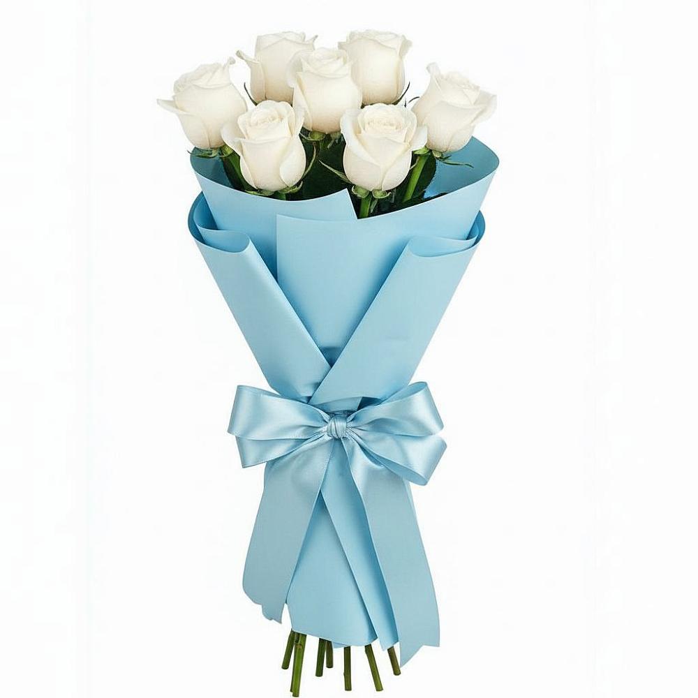 Букет 7 белых роз Проуд в Татищево