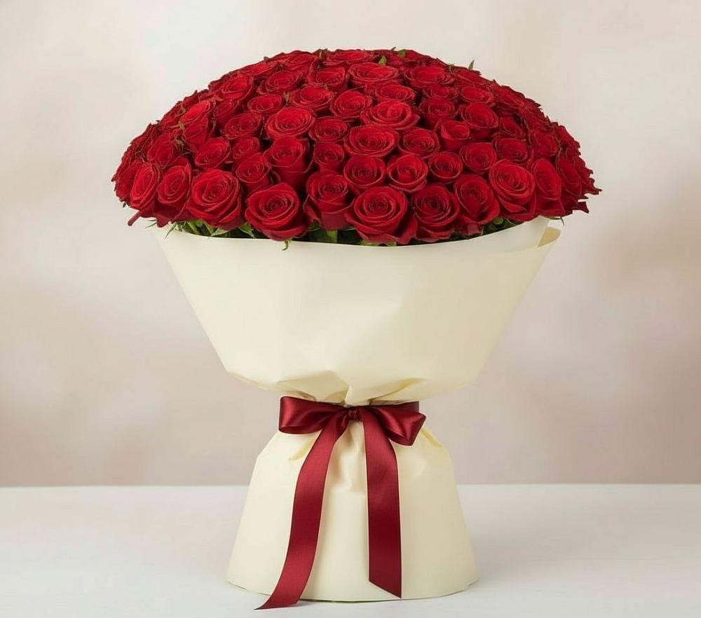 Букет 101 Красная роза Милано в Татищево