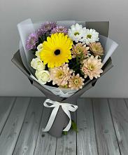 Букет цветов из:  Розы, Герберы и Хризантемы #REPLACE_PRED# Татищево