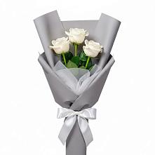 Букет 3 белые розы в Татищево