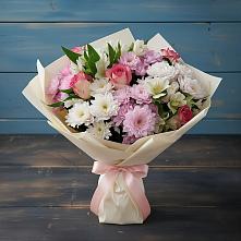 Букет цветов из:  Хризантемы, Альстромерии и Розы в Татищево