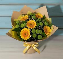 Букет цветов из:  Герберы и Хризантемы в Татищево