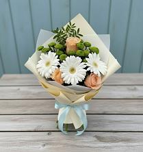 Букет цветов из:  Герберы, Розы и Хризантемы в Татищево