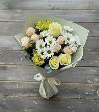 Букет цветов из:  Альстромерии, Розы и Хризантемы в Татищево