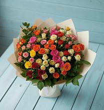 Букет Микс из разноцветных кустовых роз #REPLACE_PRED# Татищево